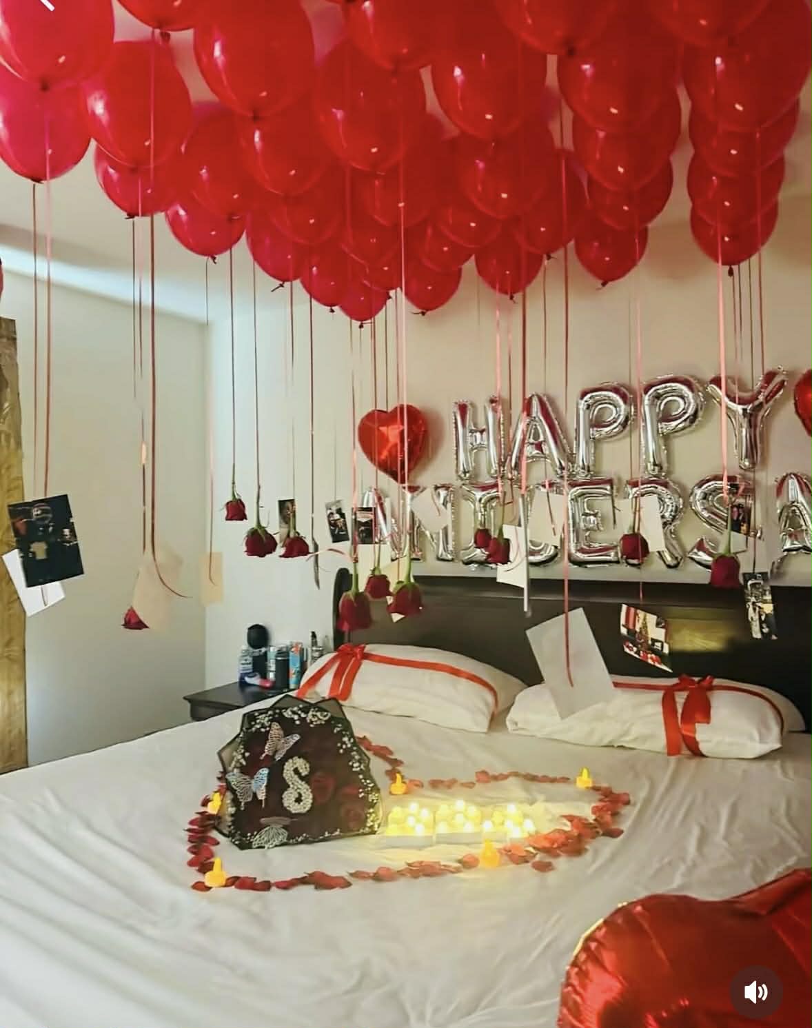 Anniversary romantic room setup
