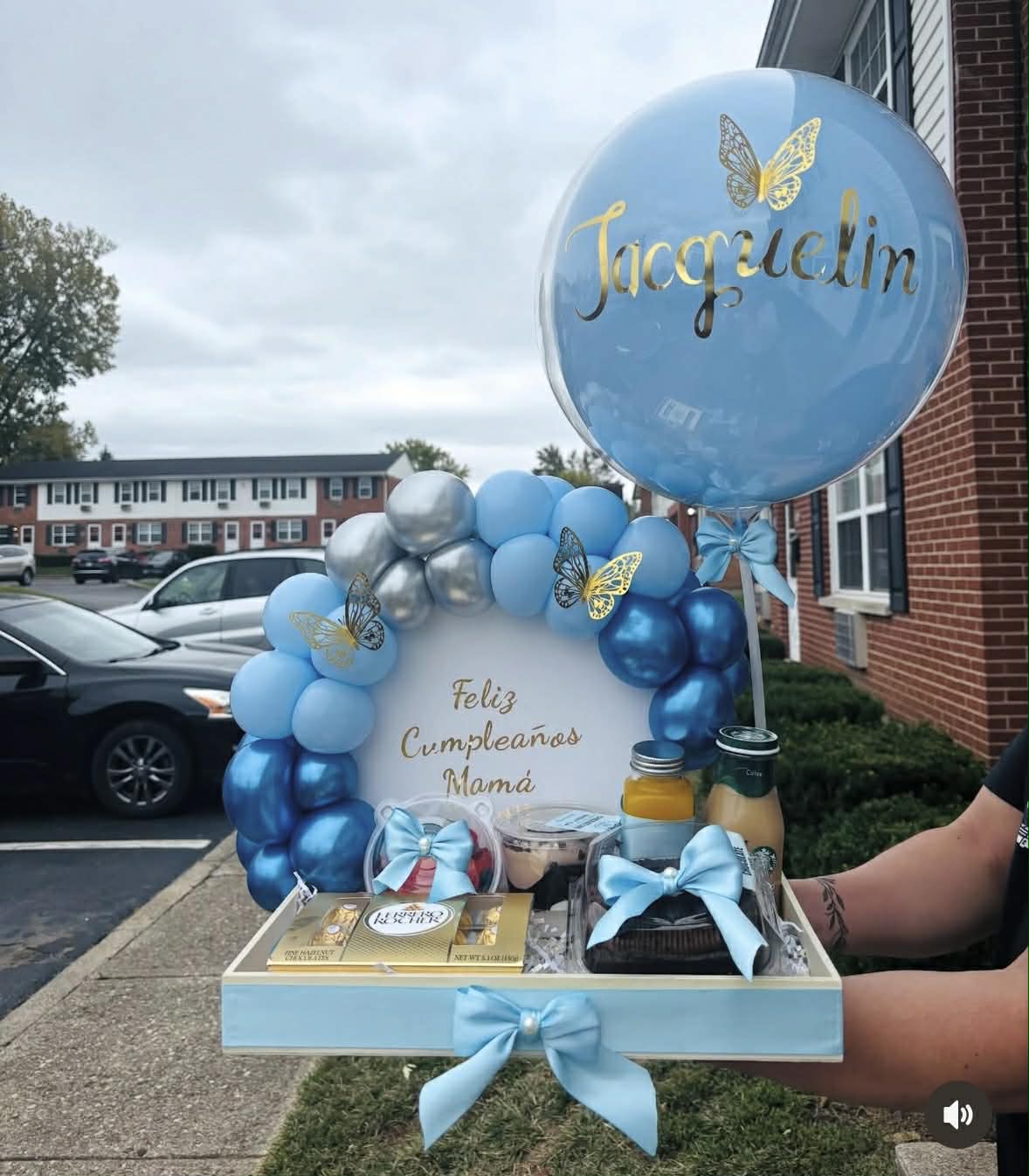Blue Jacquelin personalized balloon